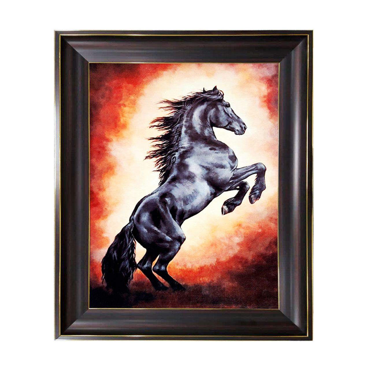 تابلو فرش چاپی طرح اسب کد 14305 سایز 70×50 سانتی متری