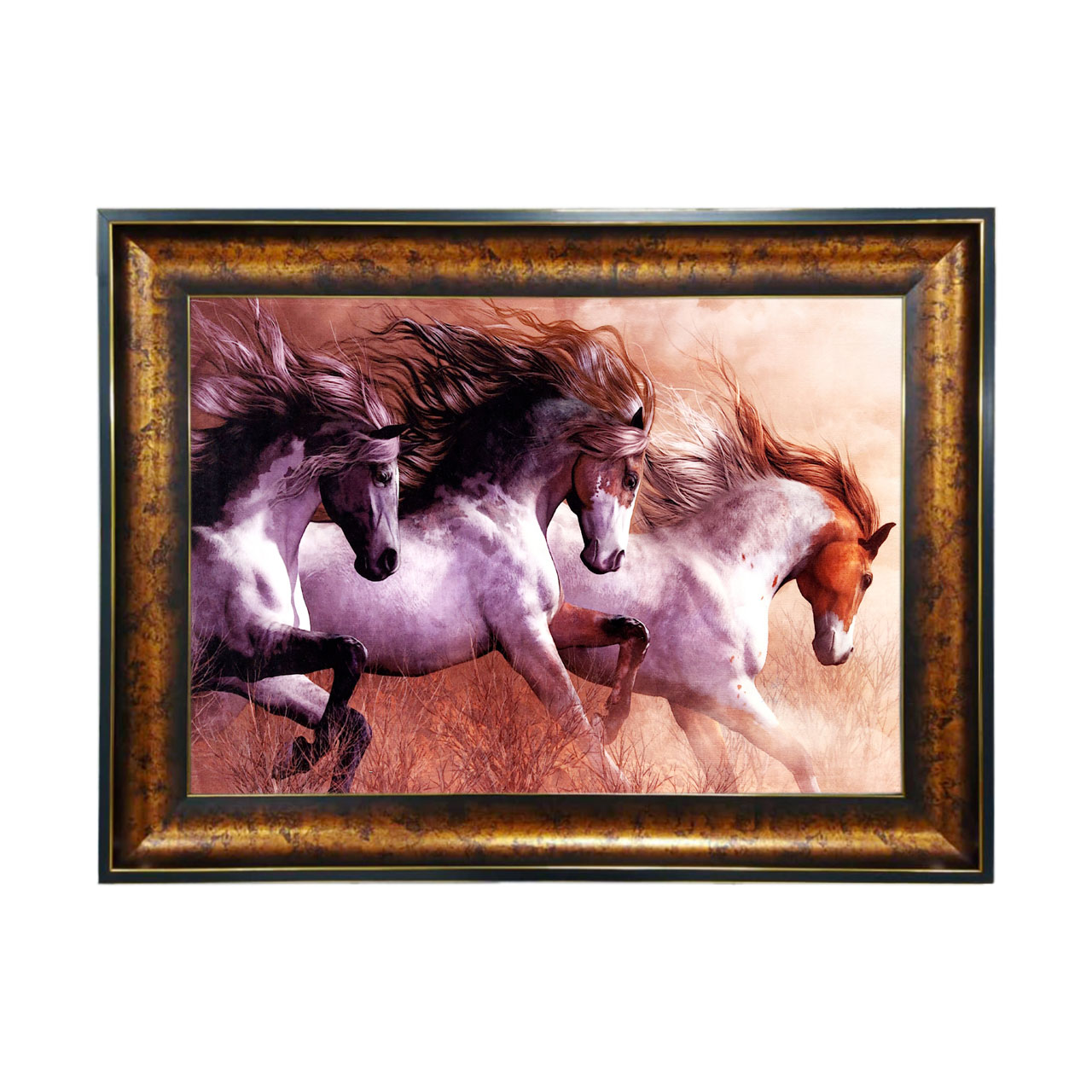 تابلو فرش چاپی طرح اسب کد 14028 سایز 50×35 سانتی متری