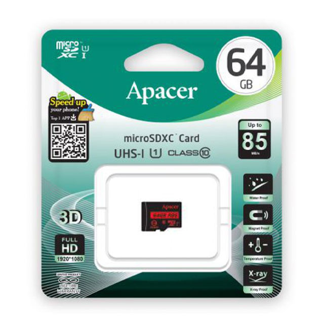 کارت حافظه microSDXC اپیسر 64 گیگابایت کلاس 10 ا سرعت 85MB/s