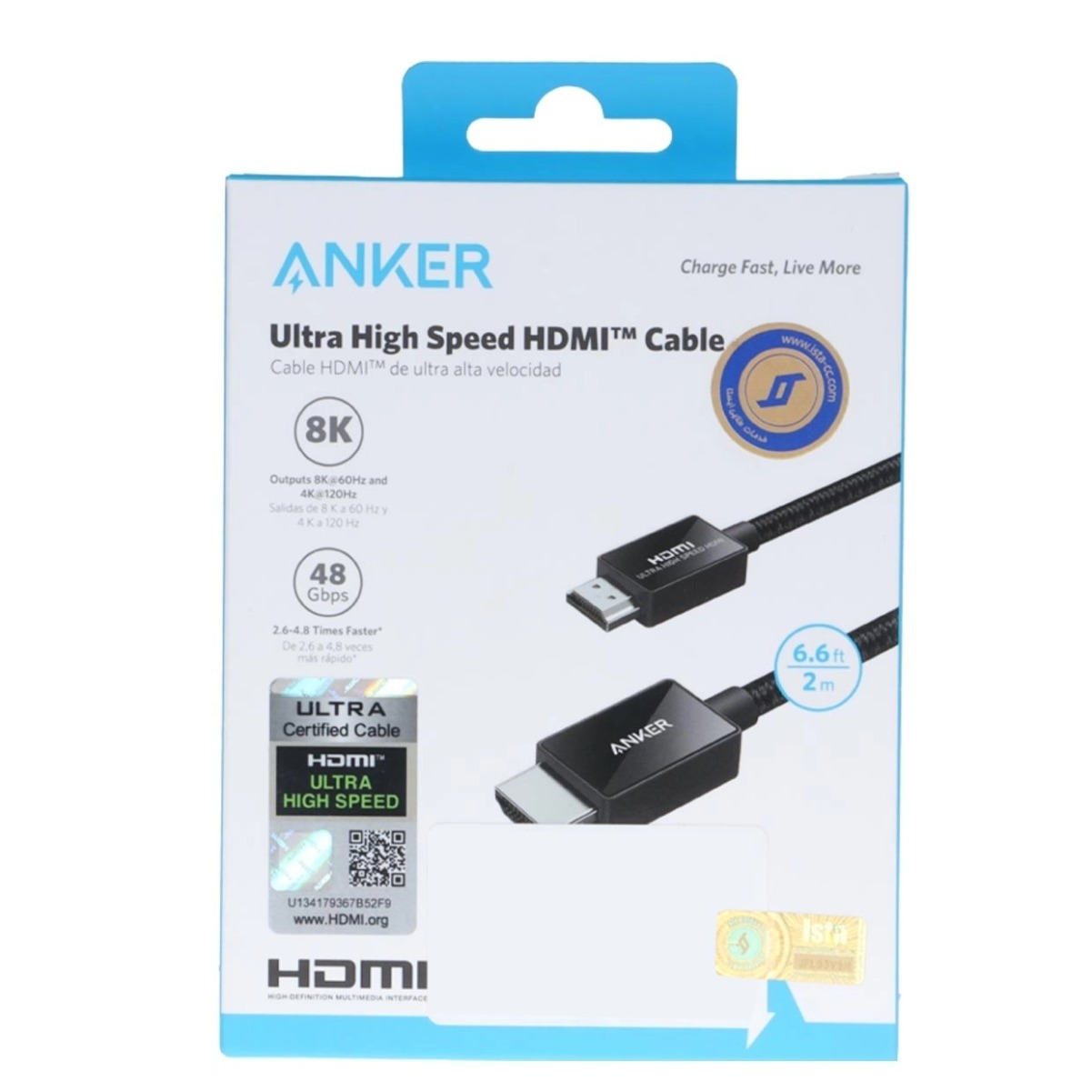 کابل 2.1 متری ANKER HDMI مدل A8743H11 - مشکی (گارانتی 18ماهه حافظه طلایی ایستا)