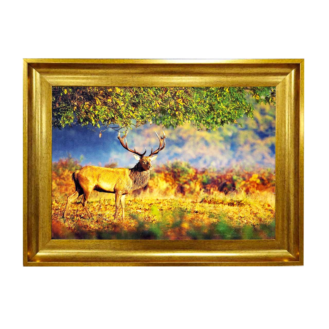 تابلو فرش چاپی طرح گوزن کد 14051 سایز 50×50 سانتی متری