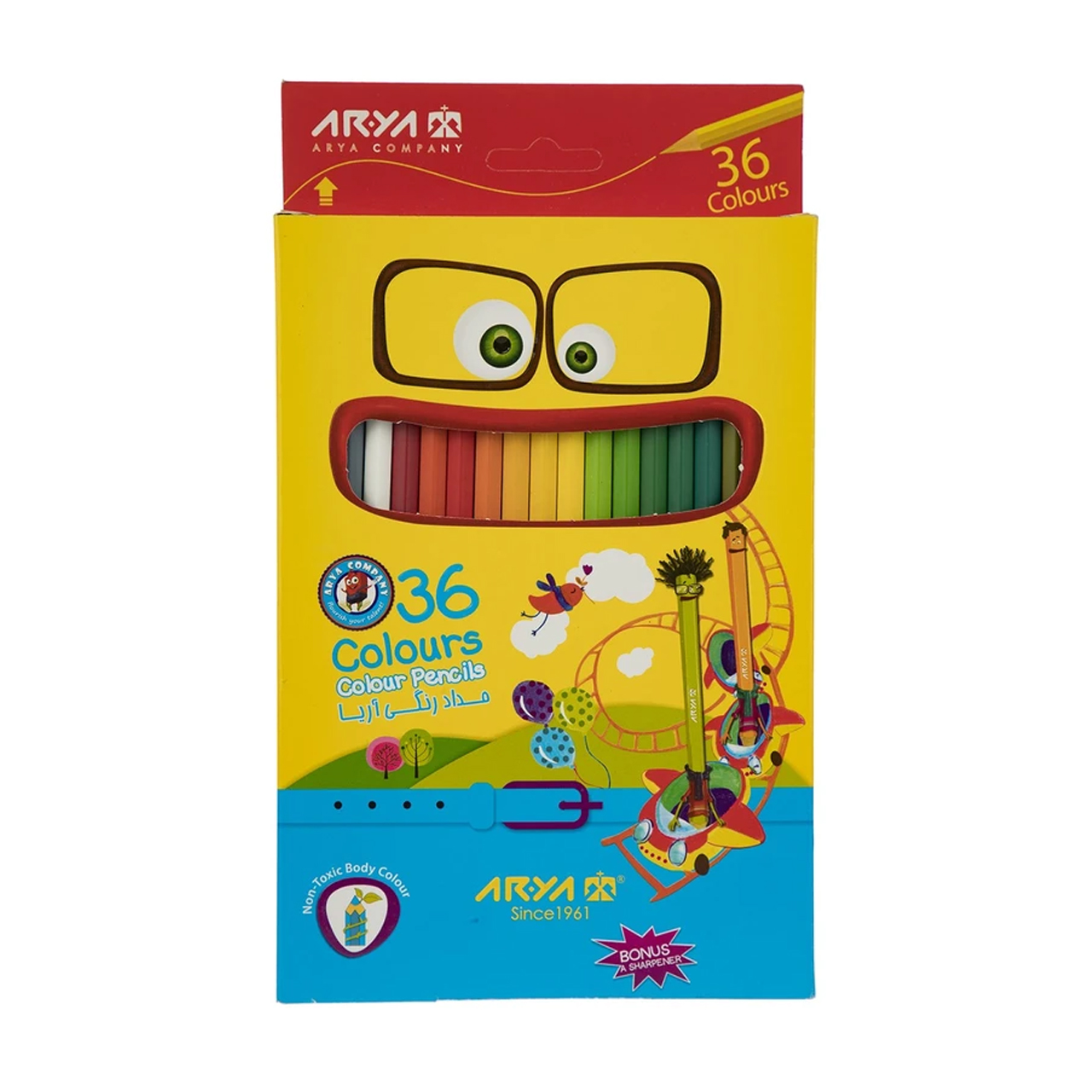 قیمت مداد رنگی آریا مدل 3018 بسته 36 عددی