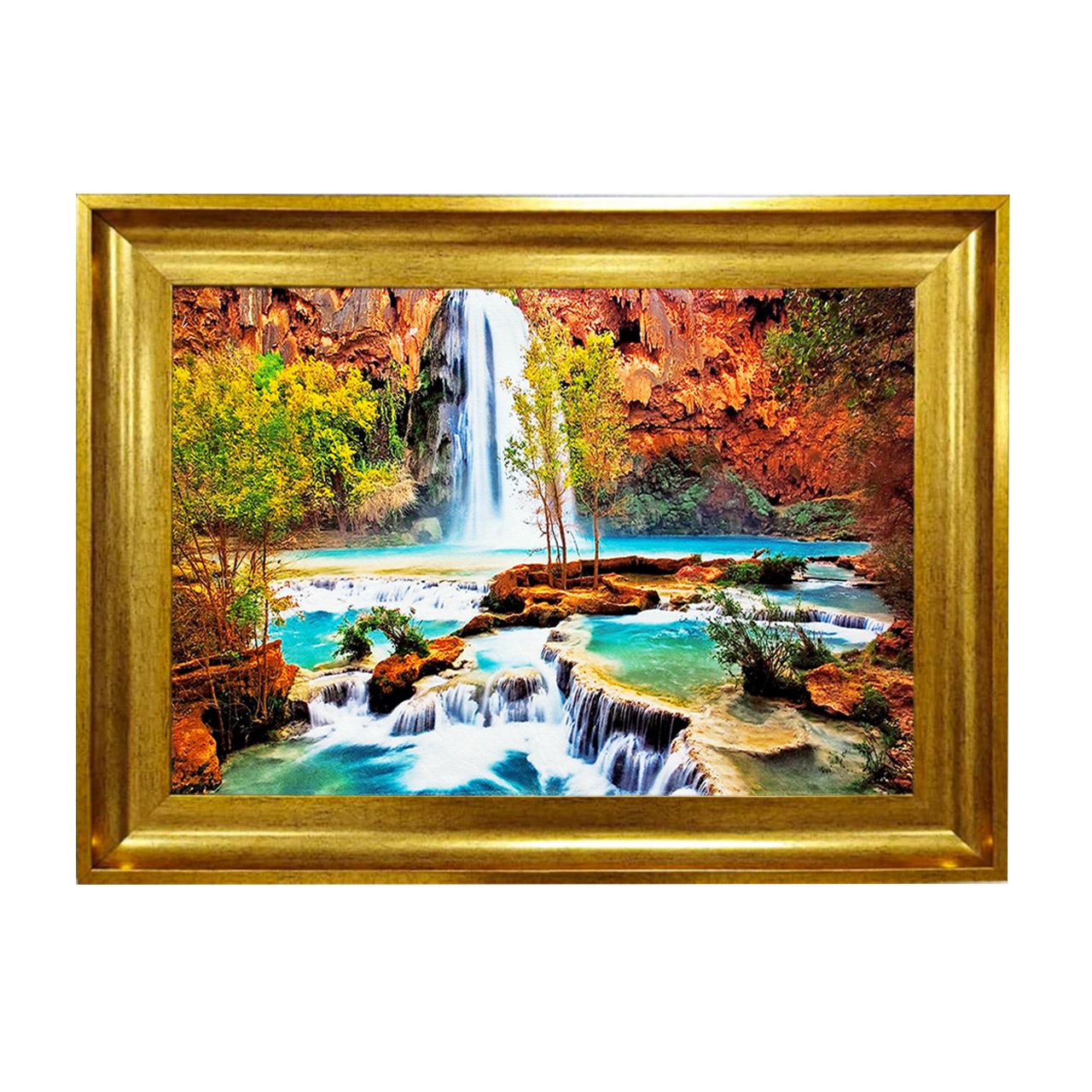 تابلو فرش چاپی طرح آبشار کد 10214 سایز 50×50 سانتی متری