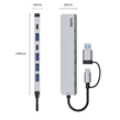 هاب 7 پورت TSCO USB3.0/Type-C مدل THU 1148 - خاکستری (گارانتی 12 ماهه تسکو)