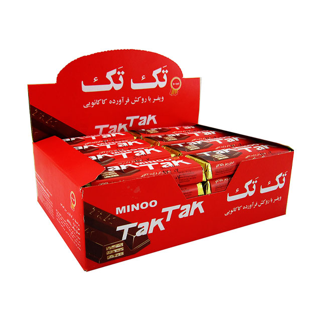 ویفر شکلاتی تک تک مینو 18 گرمی بسته 40 عددی