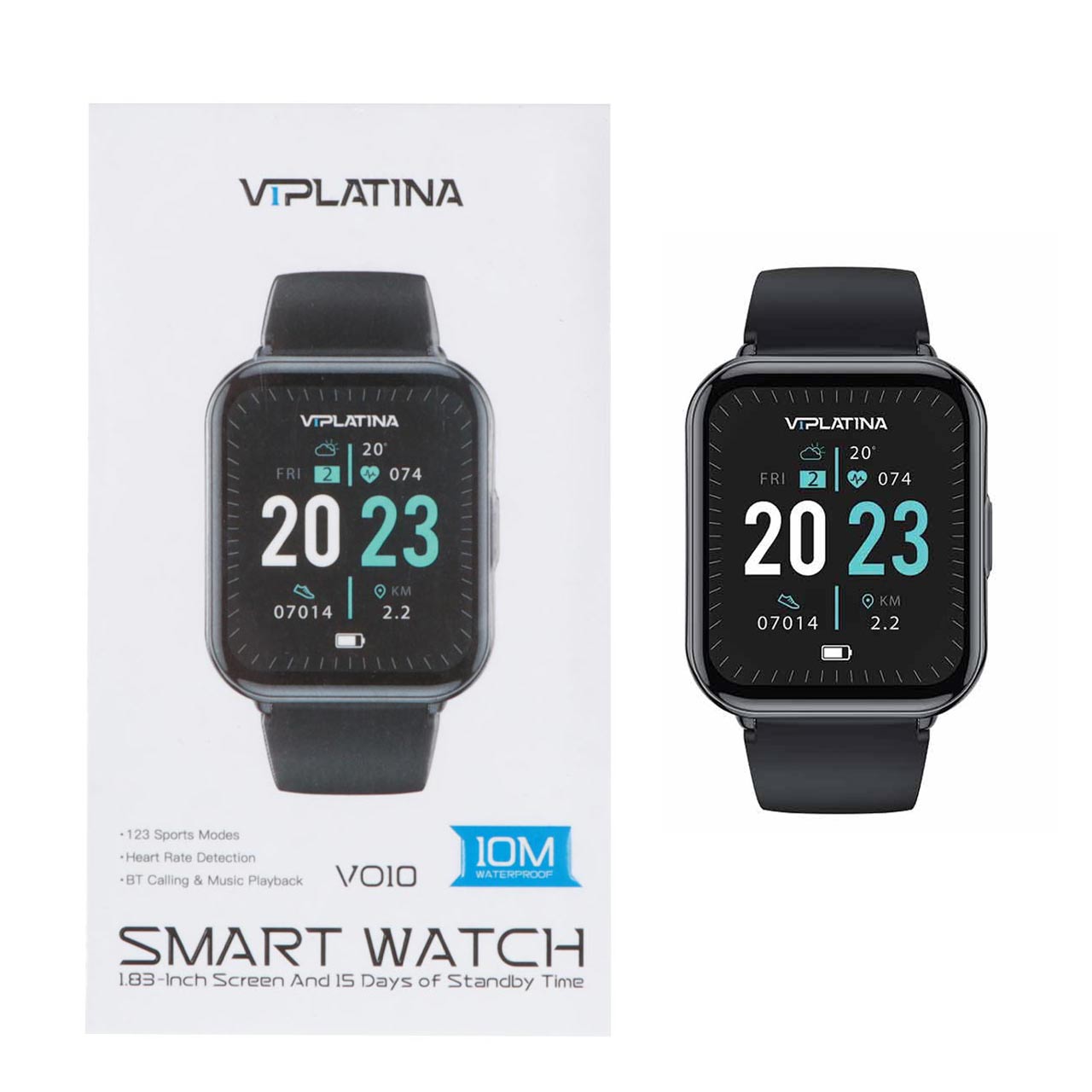 ساعت هوشمند VIPLATINA مدل VO10 - مشکی (گارانتی 18 ماه تعویض نیکان همراه)