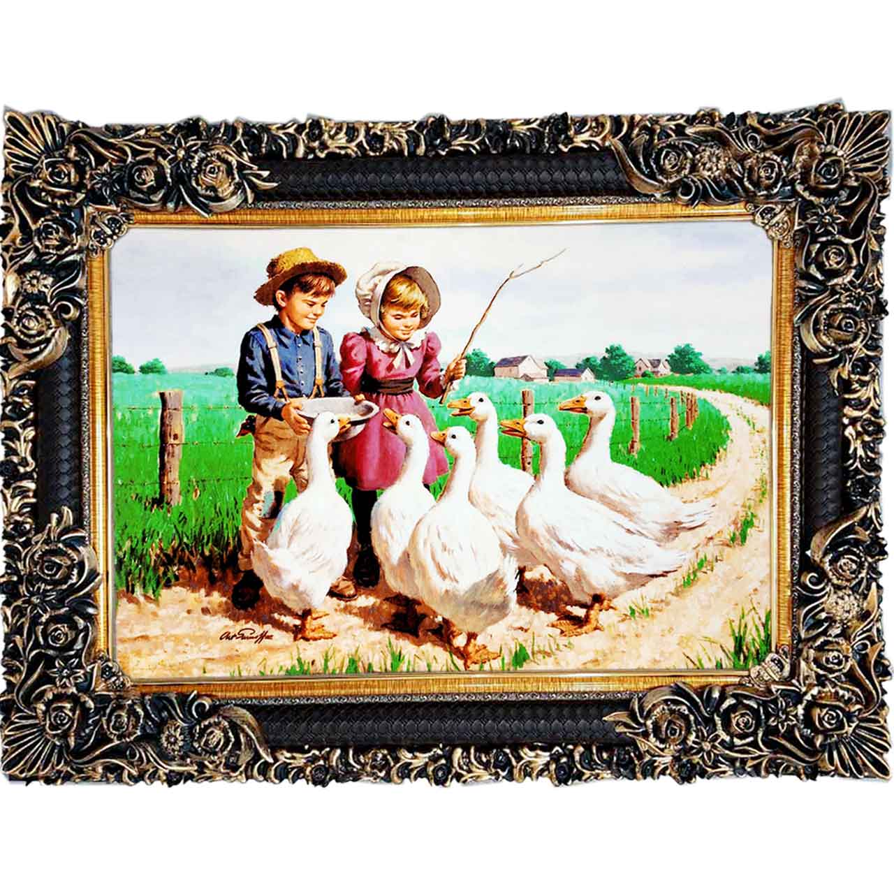 تابلو فرش چاپی طرح کودکان کد 13318 سایز 100×70 سانتی متری