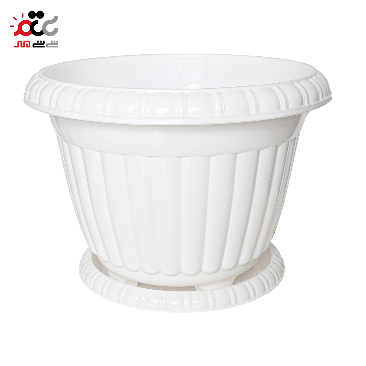 ست گلدان و زیر گلدان پلاستیکی مدل گرد کد 306