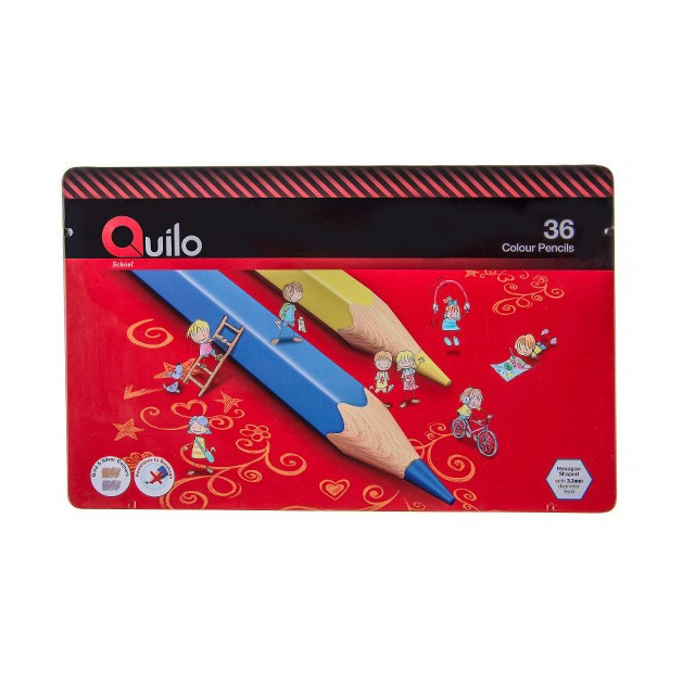 مداد رنگی کوییلو  مدل جعبه فلزی بسته 36 عددی