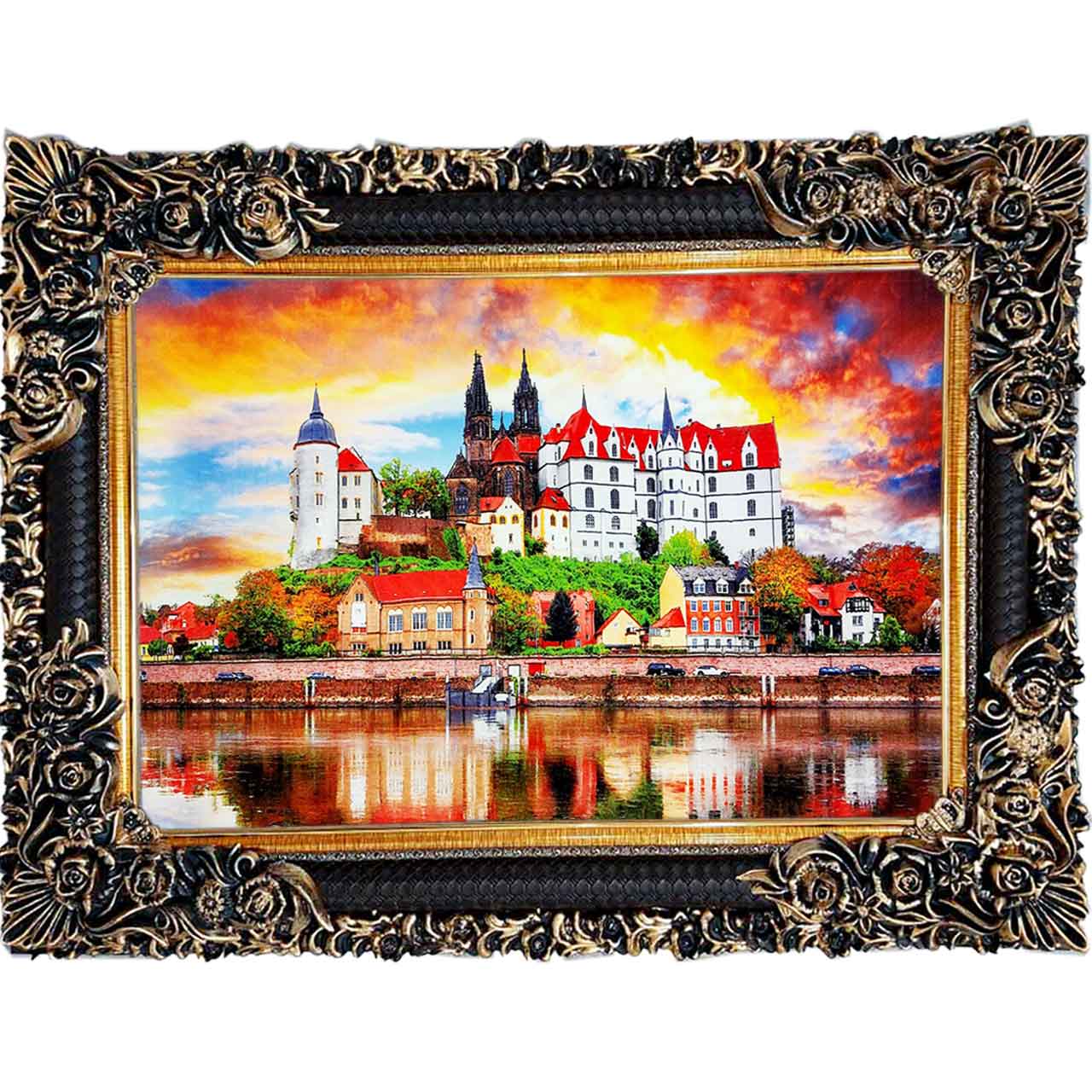 تابلو فرش چاپی طرح رودخانه کد 10001 سایز 100×70 سانتی متری