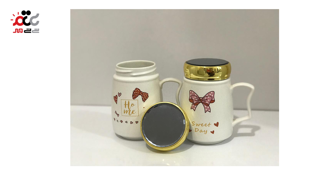 ماگ درب پیچی طرح پاپیون