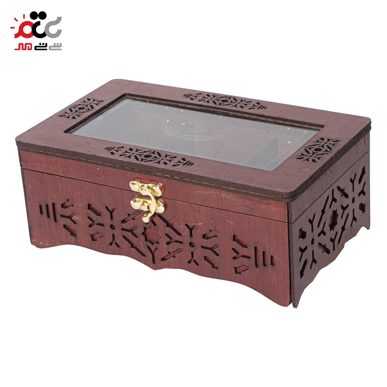 باکس چای چوبی مدل درب شیشه ای