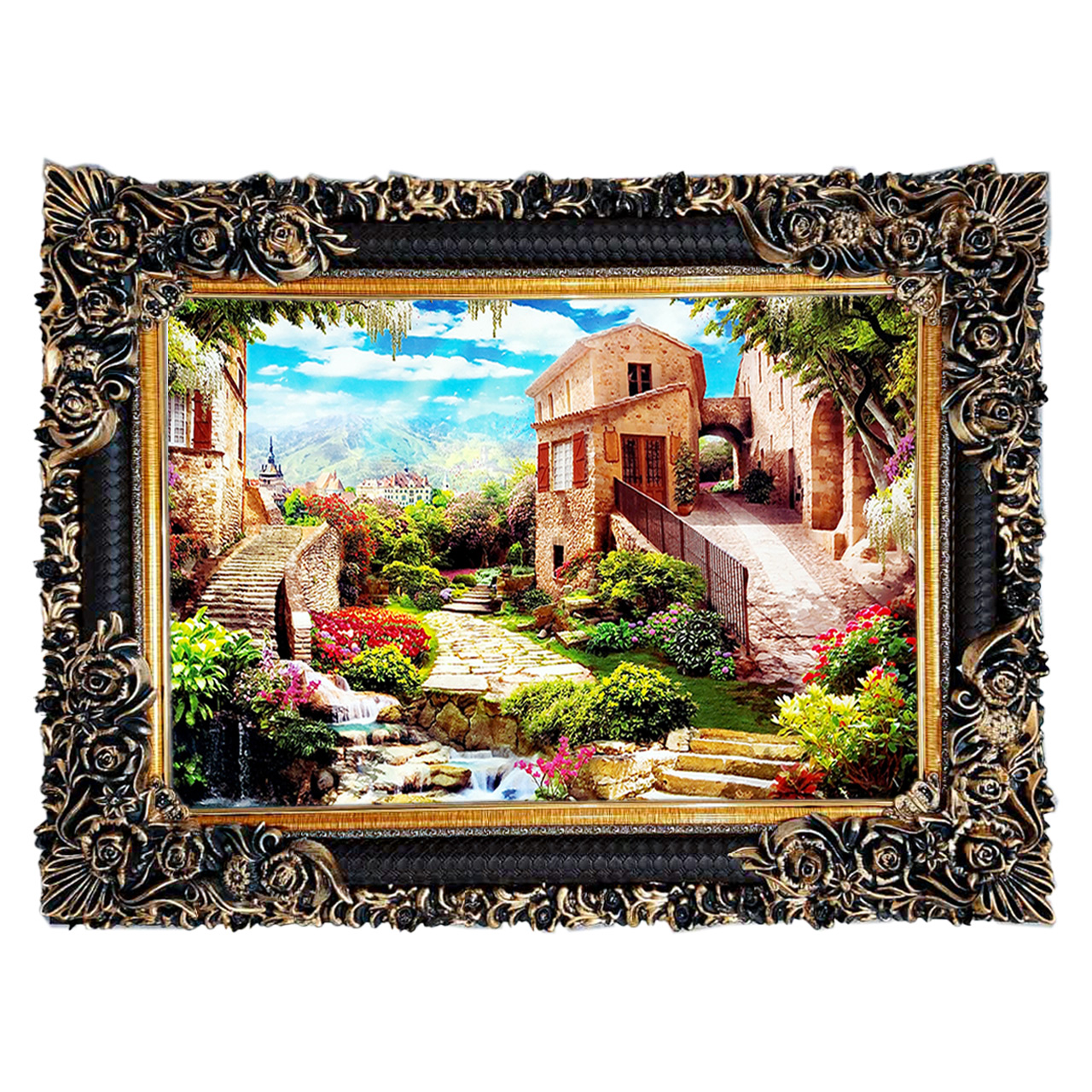 تابلو فرش چاپی طرح منظره کد 10055 سایز 70×50 سانتی متری