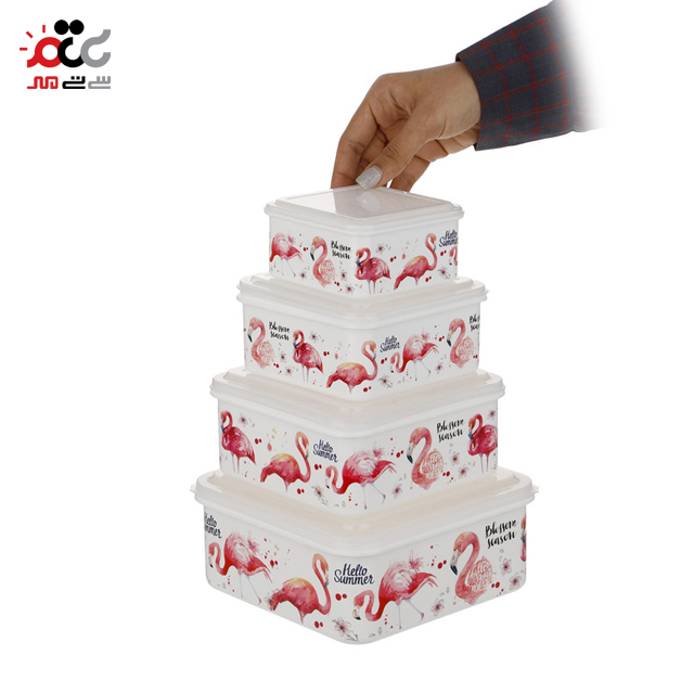 ست ظرف نگهدارنده مربعی فرش کیپس سایز بزرگ 4 عددی