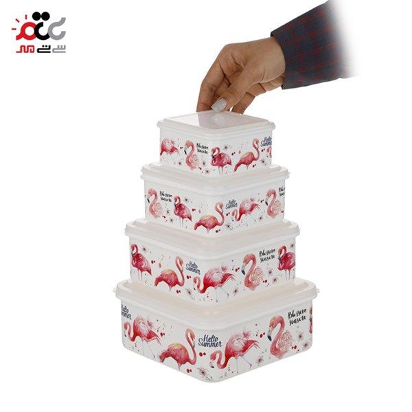 ست ظرف نگهدارنده مربعی فرش کیپس سایز بزرگ 4 عددی