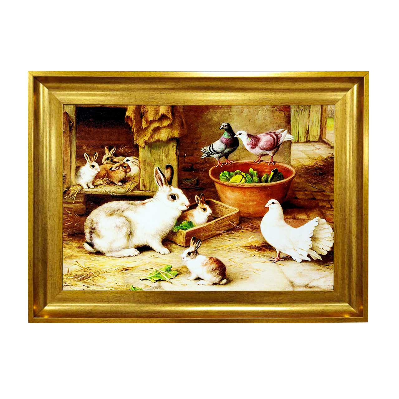 تابلو فرش چاپی طرح خرگوش کد 14068 سایز 50×50 سانتی متری