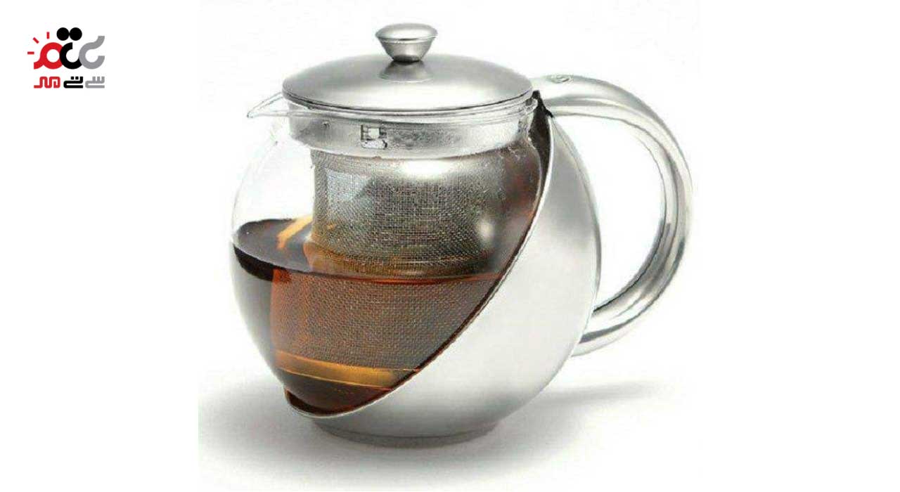 قوری پیرکس نیم استیل 750 سی سی