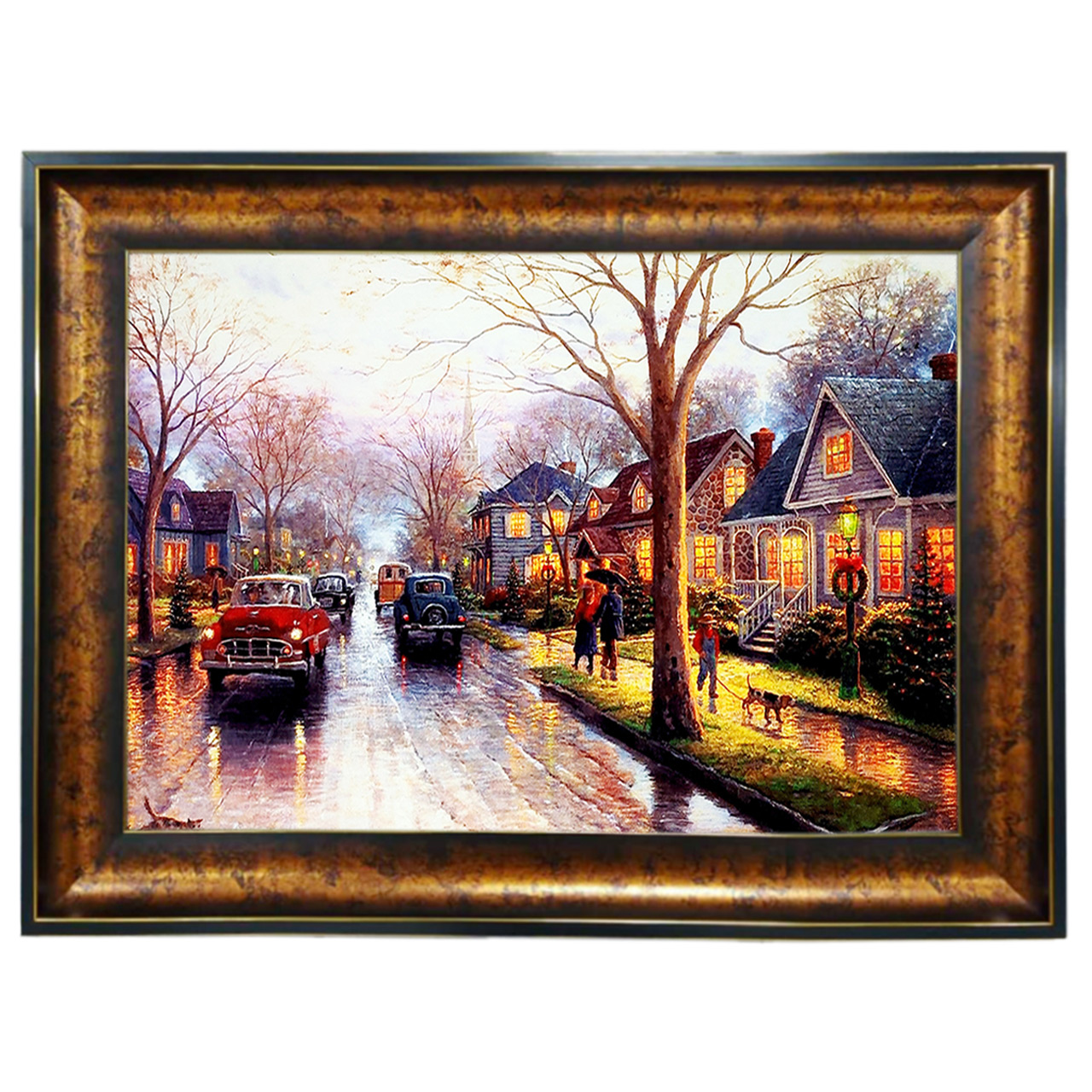 تابلو فرش چاپی طرح خیابان کد 10021 سایز 100×50 سانتی متری