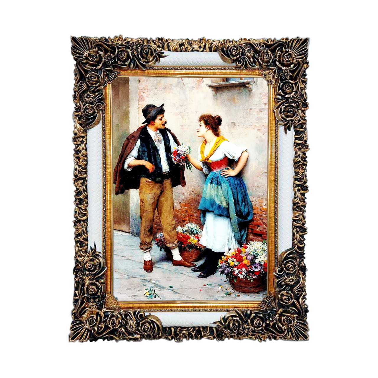 تابلو فرش چاپی طرح زوج کد 13025 سایز 50×50 سانتی متری