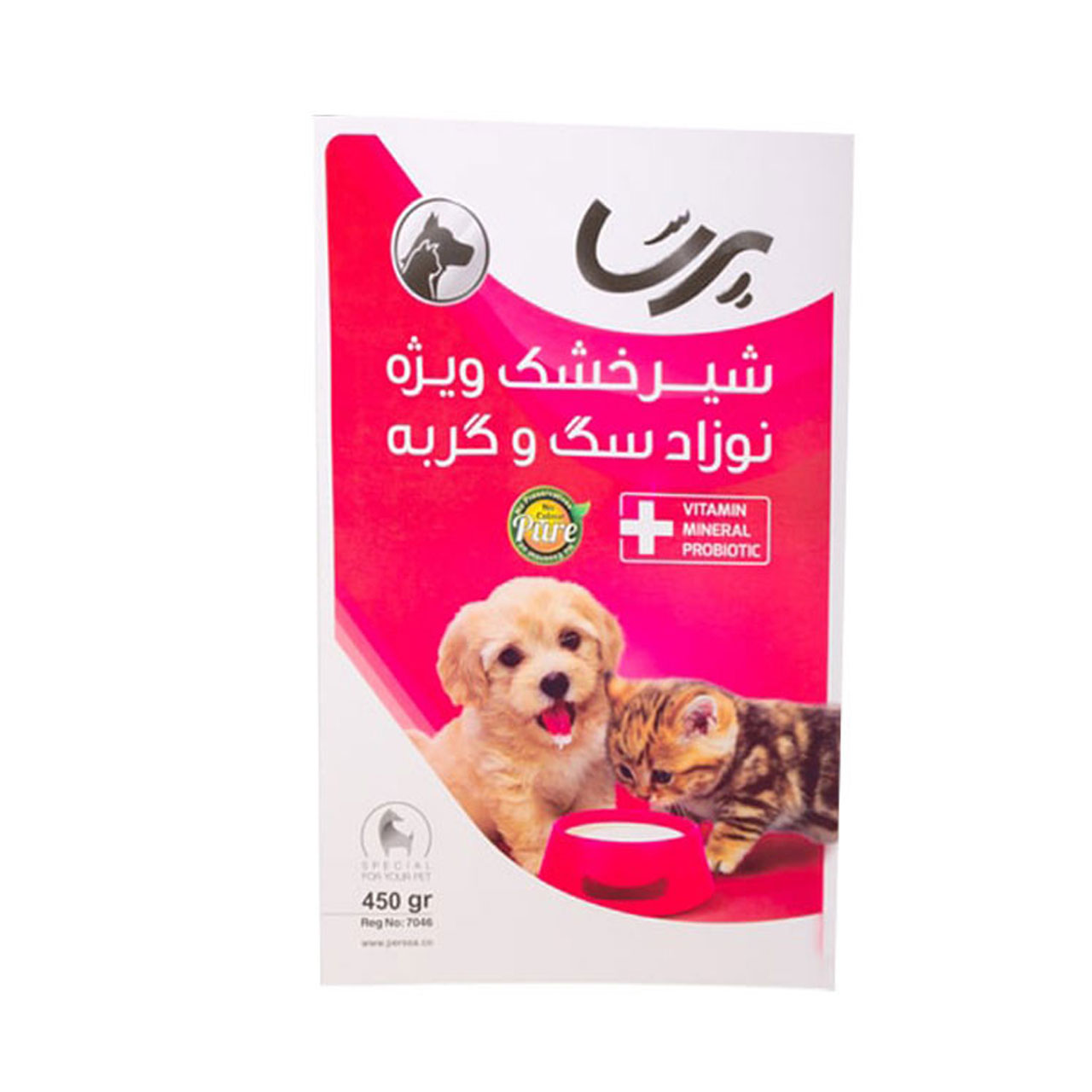 شیر خشک سگ و گربه بدون لاکتوز پرسا 450 گرمی