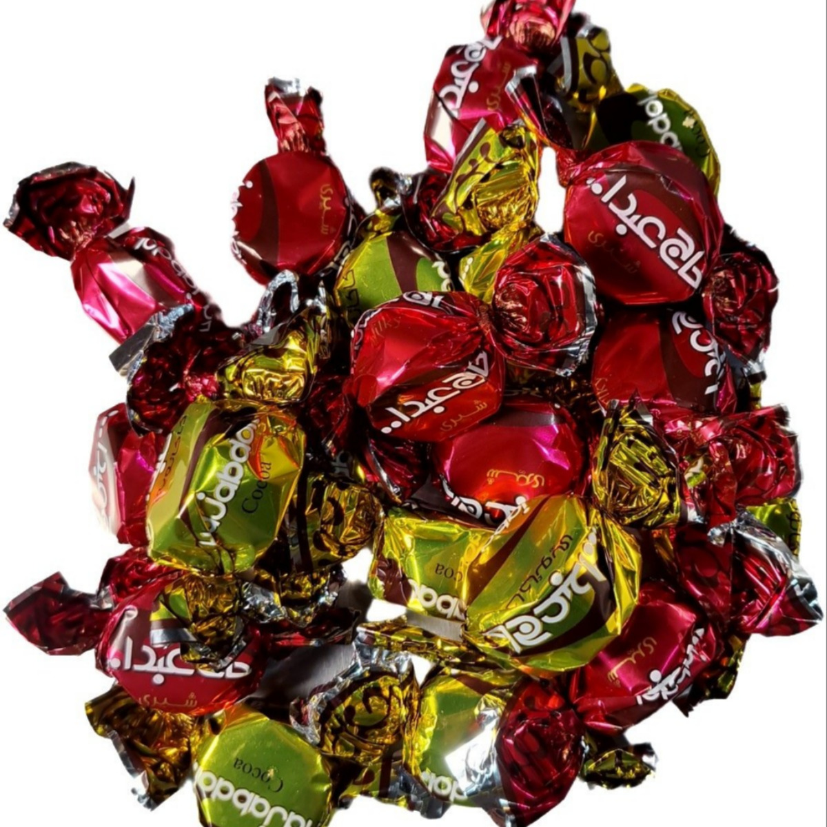 پشمک لقمه ای وانیلی با روکش شیری و کاکائویی حاج عبدالله 1000 گرمی