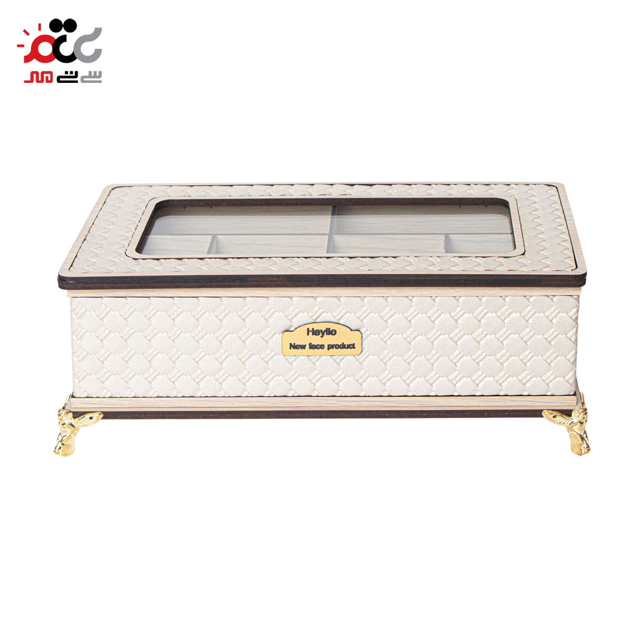 باکس چای چوبی هایلو مدل درب شیشه ای