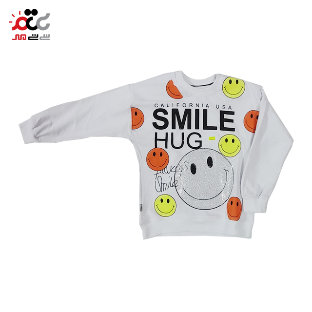 قیمت بلوز دخترانه آستین دار مشکی طرح SMILE