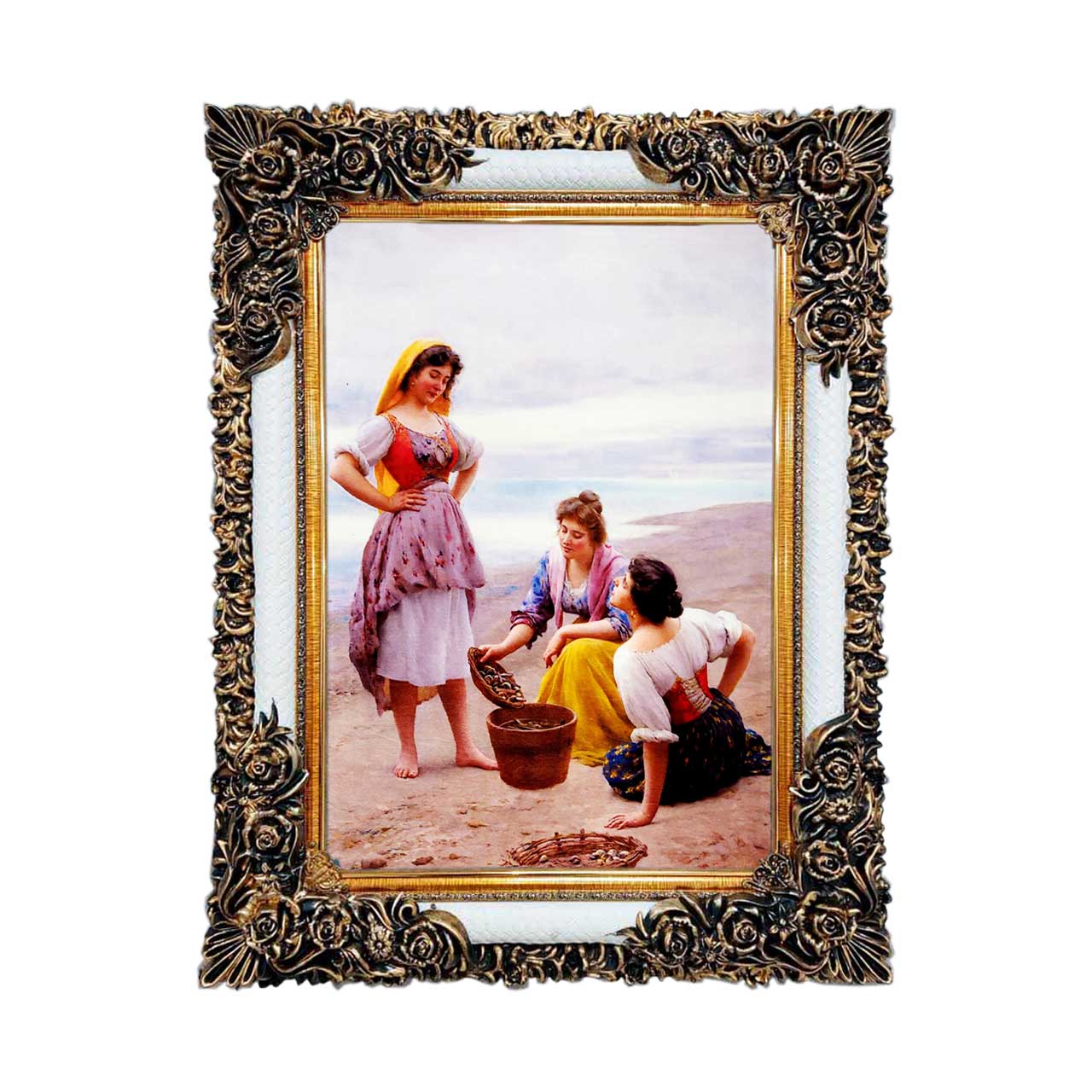 تابلو فرش چاپی طرح ساحل کد 13031 سایز 50×50 سانتی متری