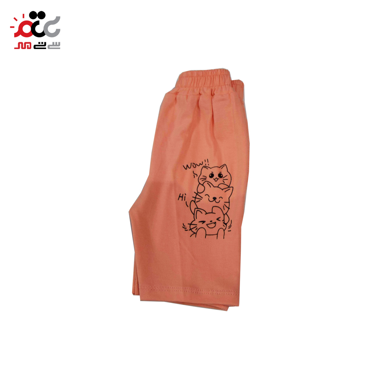 ست تیشرت و شلوارک بچه گانه گلبهی طرح گربه سایز 30