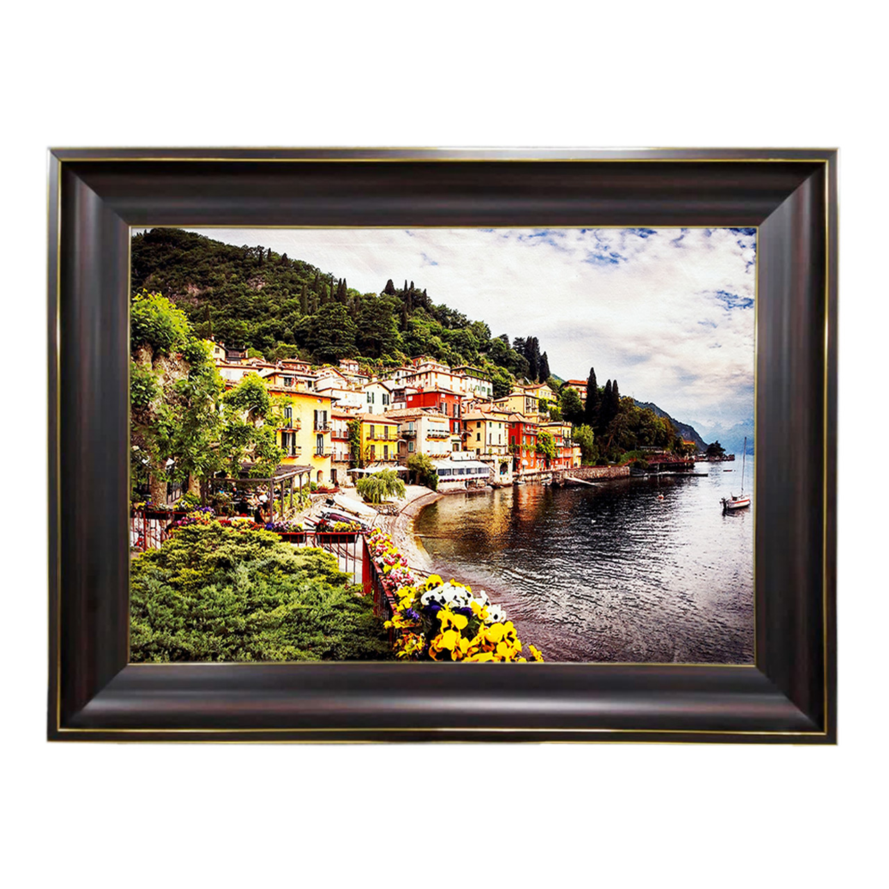 تابلو فرش چاپی طرح دریاچه کد 10007 سایز 60×40 سانتی متری