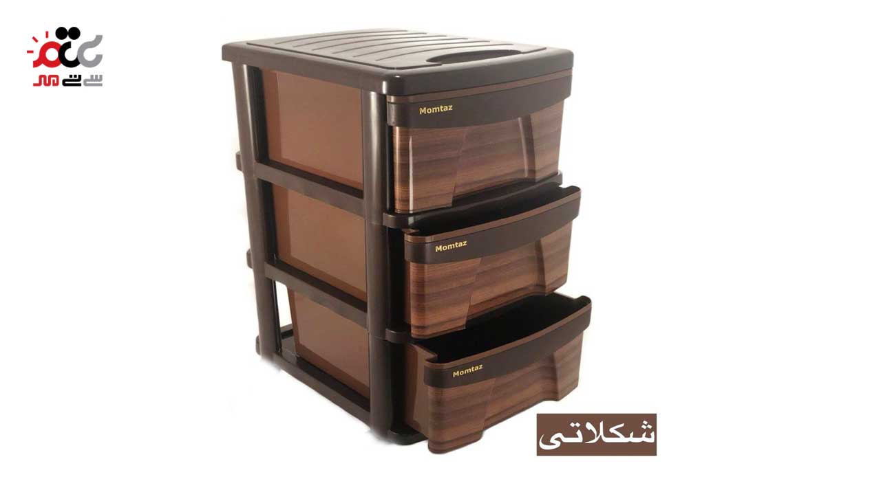 ارگانایزر 3 طبقه طرح چوب ممتاز پلاستیک مدل X