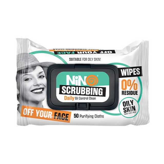 دستمال مرطوب پاک کننده آرایش آف یور فیس نینو مدل اسکرابینگ 50 برگ