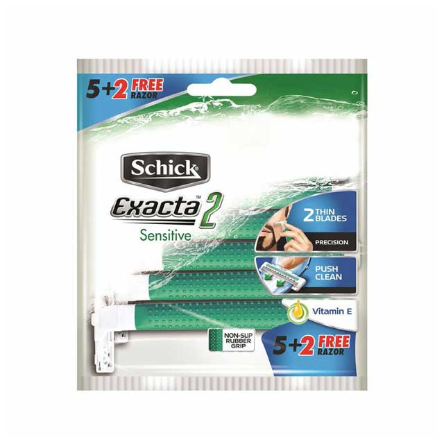 خود تراش مردانه 2 لبه مناسب پوست حساس شیک مدل Exacta 2  بسته 7 عددی