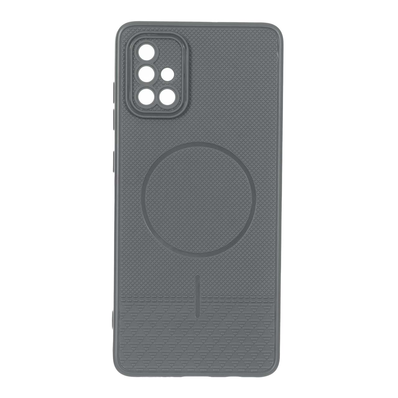 قاب شطرنجی طرح مگ سیف محافظ لنزدار Samsung Galaxy A71 - خاکستری 