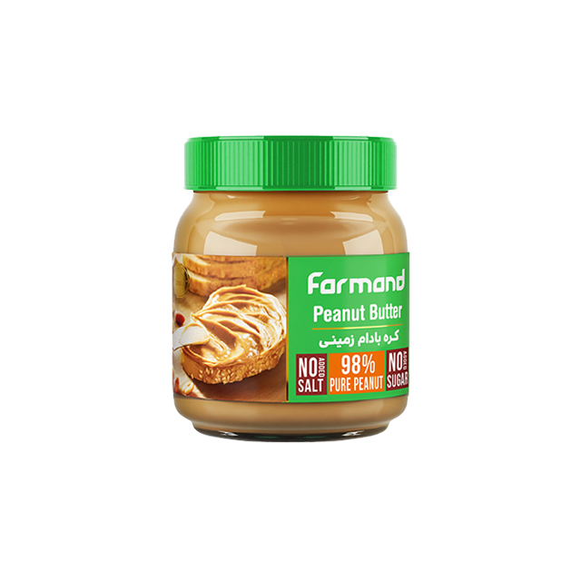 کره بادام زمینی بدون نمک و شکر فرمند 330 گرمی