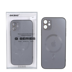 قاب اورجینال PVD MagSafe Qseries ضدخش لنز گلس دار Apple iPhone 11 - خاکستری (پک دار)