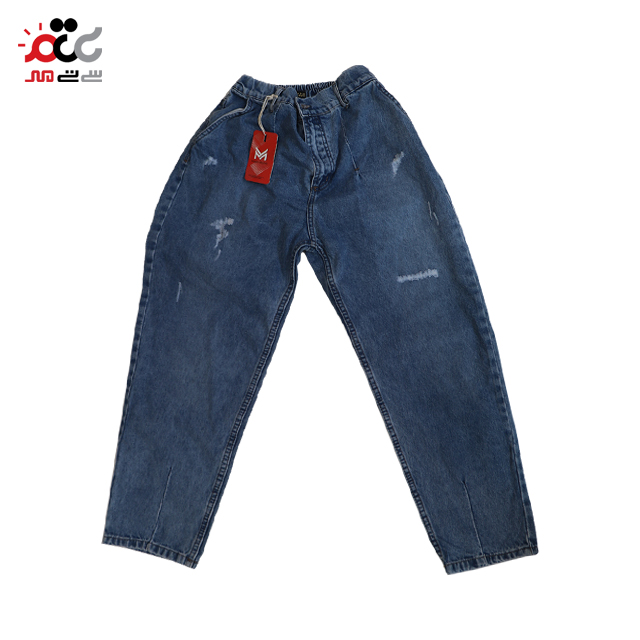 خرید شلوار جین کمر کش مدل مام استایل 