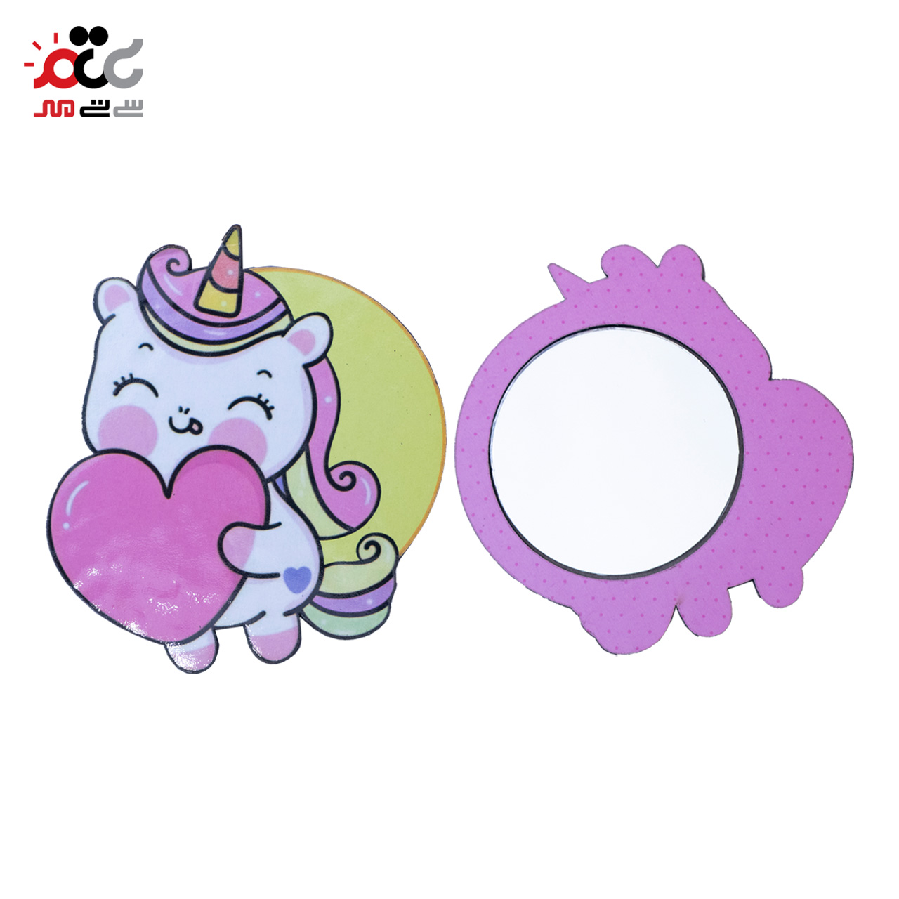 آینه جیبی چوبی طرح فانتزی کد 04