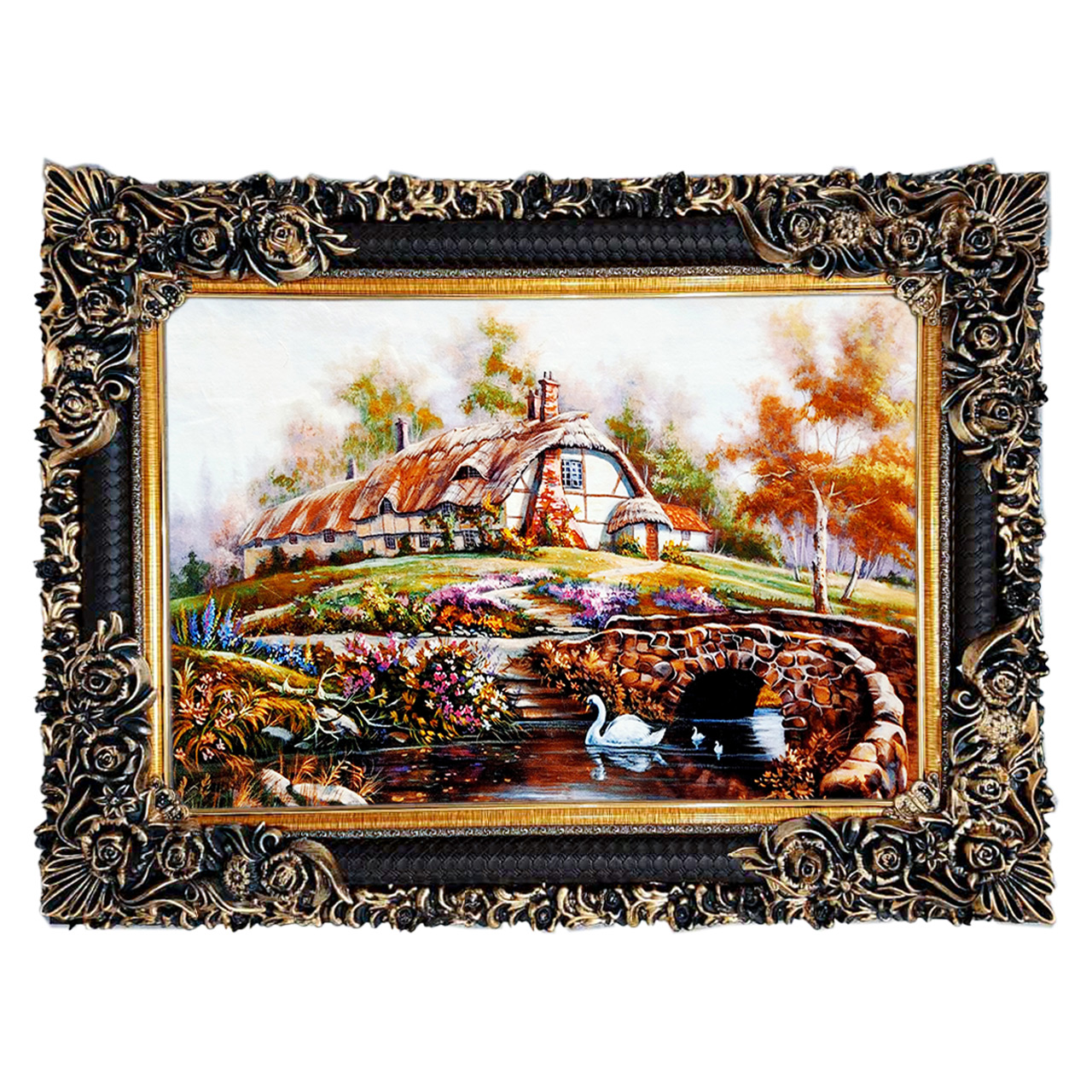 تابلو فرش چاپی طرح منظره کد 10171 سایز 70×50 سانتی متری