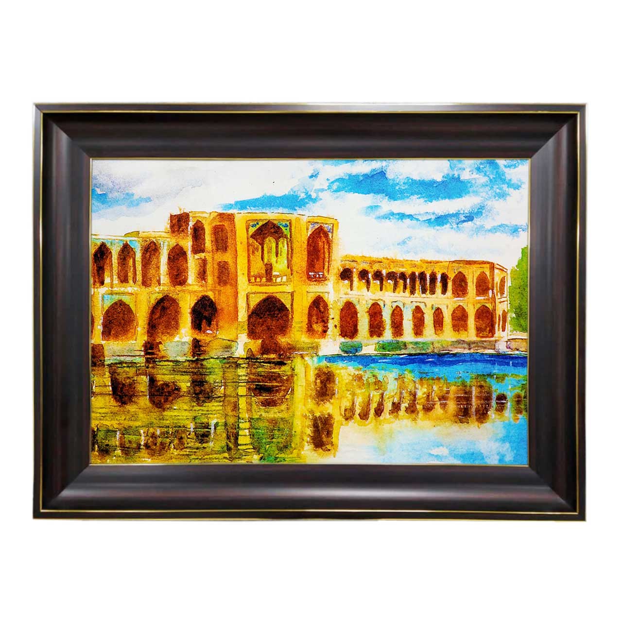 تابلو فرش چاپی طرح سی و سه پل کد 10235 سایز 60×40 سانتی متری
