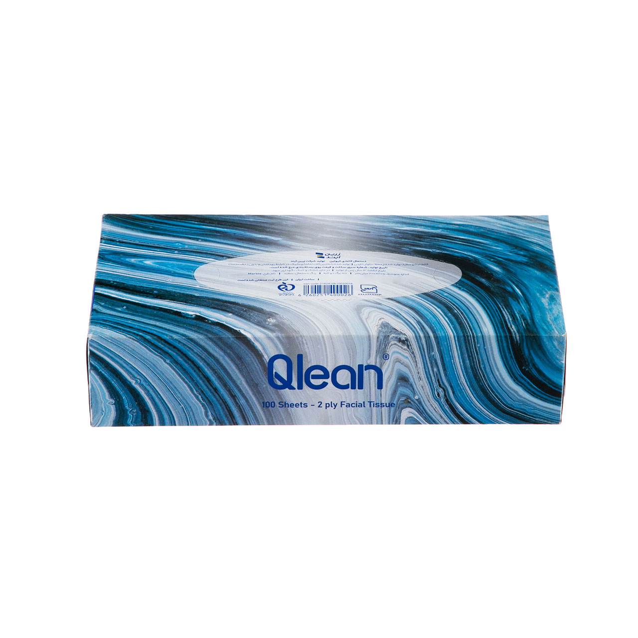 دستمال کاغذی جعبه ای کیولین 100 برگ دو لایه