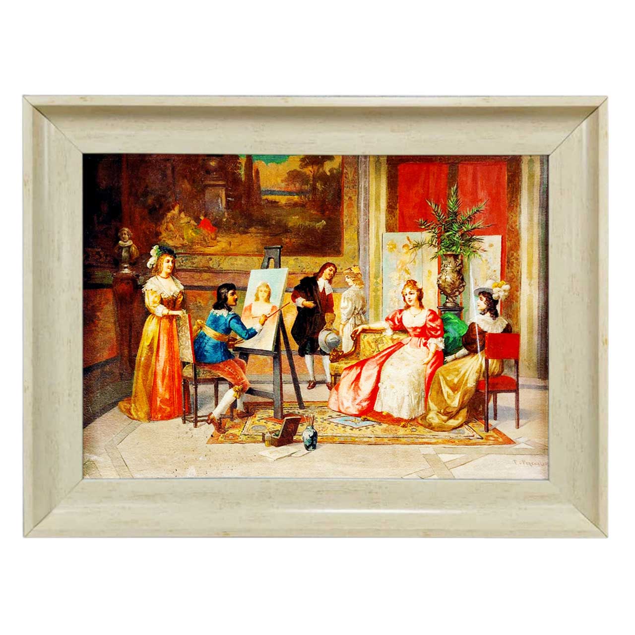 تابلو فرش چاپی طرح نقاش کد 11036 سایز 70×50 سانتی متری