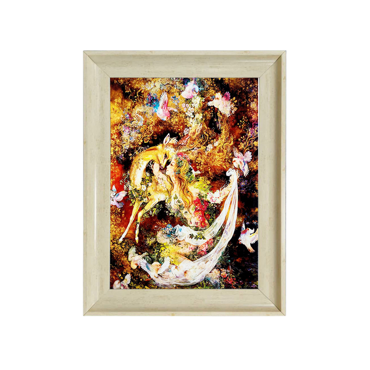 تابلو فرش چاپی طرح مینیاتوری کد 16006 سایز 50×35 سانتی متری