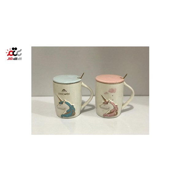 ماگ سرامیکی مدل قاشق استیل طرح یونیکورن کد 7