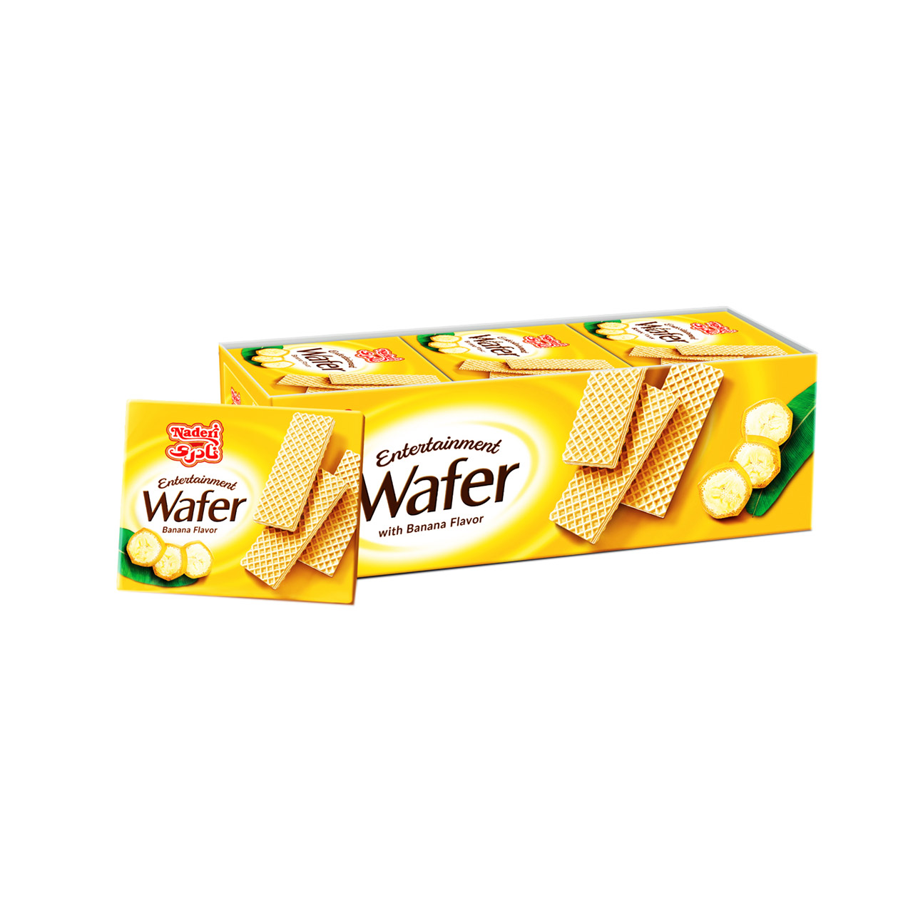 ویفر موزی نادری 45 گرمی بسته 15 عددی