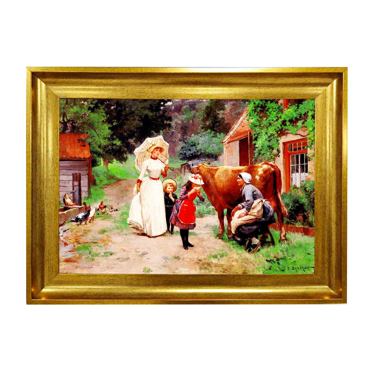 تابلو فرش چاپی طرح مزرعه کد 11058 سایز 50×50 سانتی متری