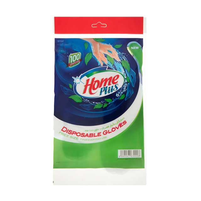 دستکش یکبار مصرف هوم پلاس بسته 100 عددی
