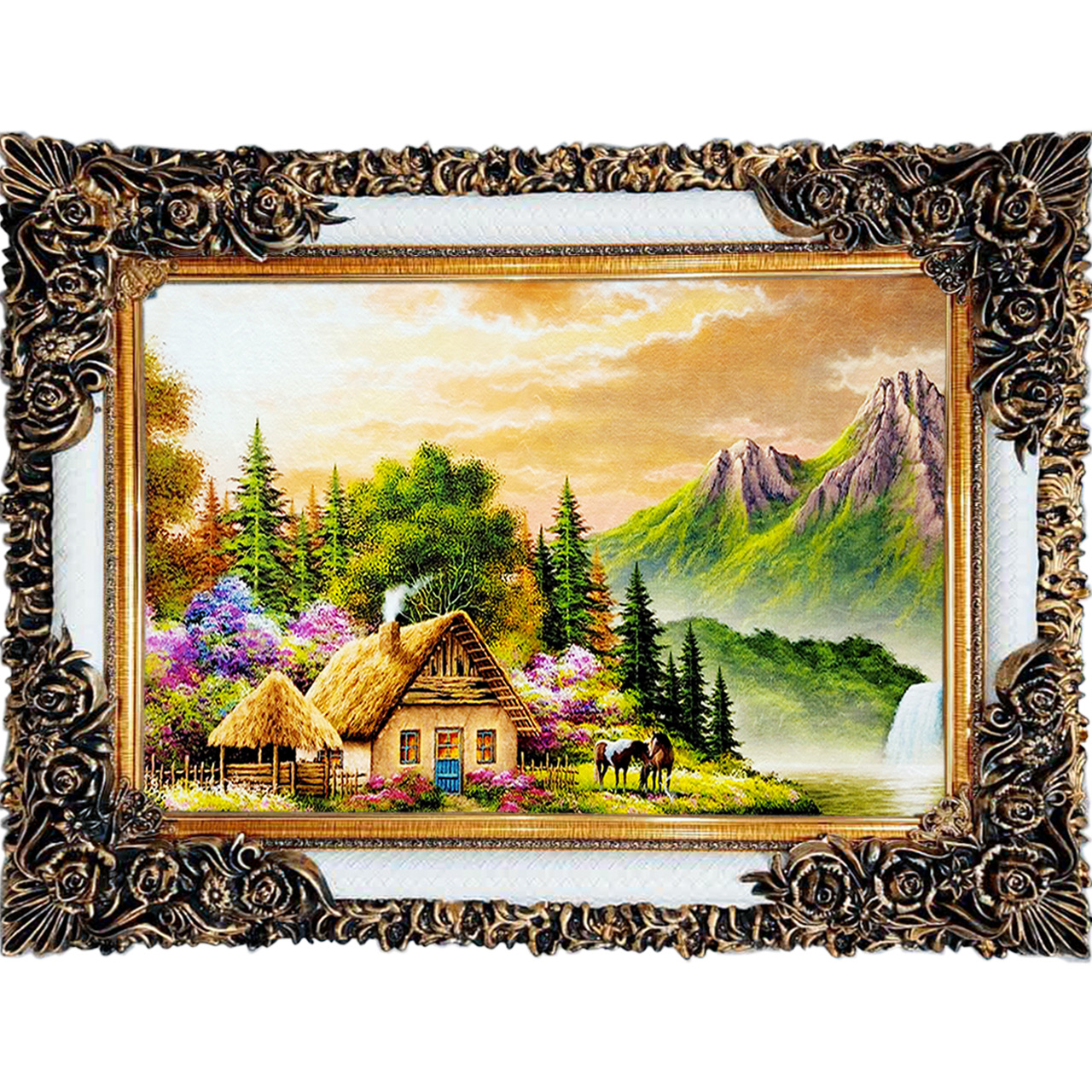 تابلو فرش چاپی طرح منظره کد 10024 سایز 100×70 سانتی متری