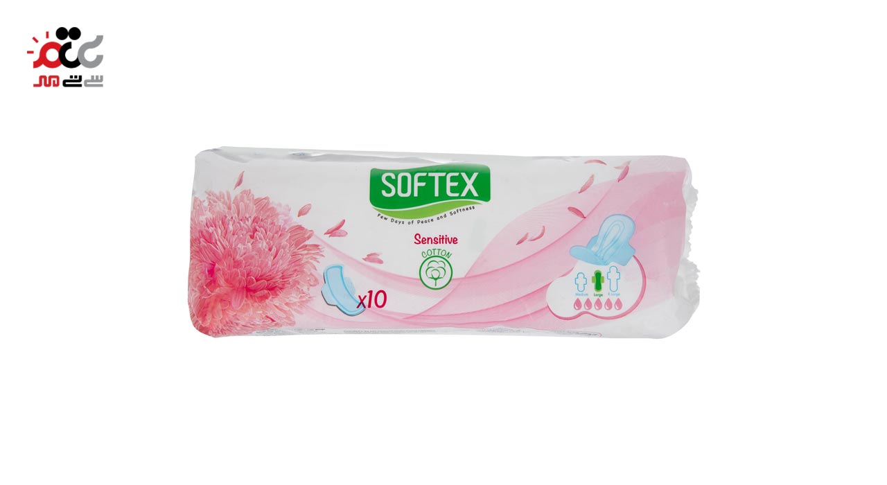 نوار بهداشتی بالدار بزرگ سافتکس 10 عددی