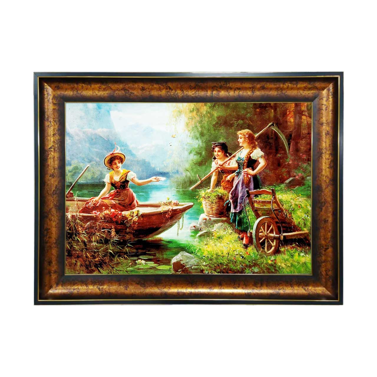 تابلو فرش چاپی طرح رودخانه کد 11031 سایز 50×35 سانتی متری